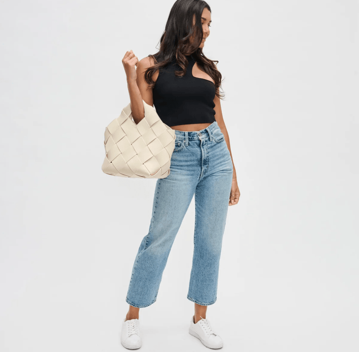 Sol and Seline RESILIENCE WOVEN CREAM TOTE HANDBAGS | Shop now at Main &amp; Taylor Shoes!