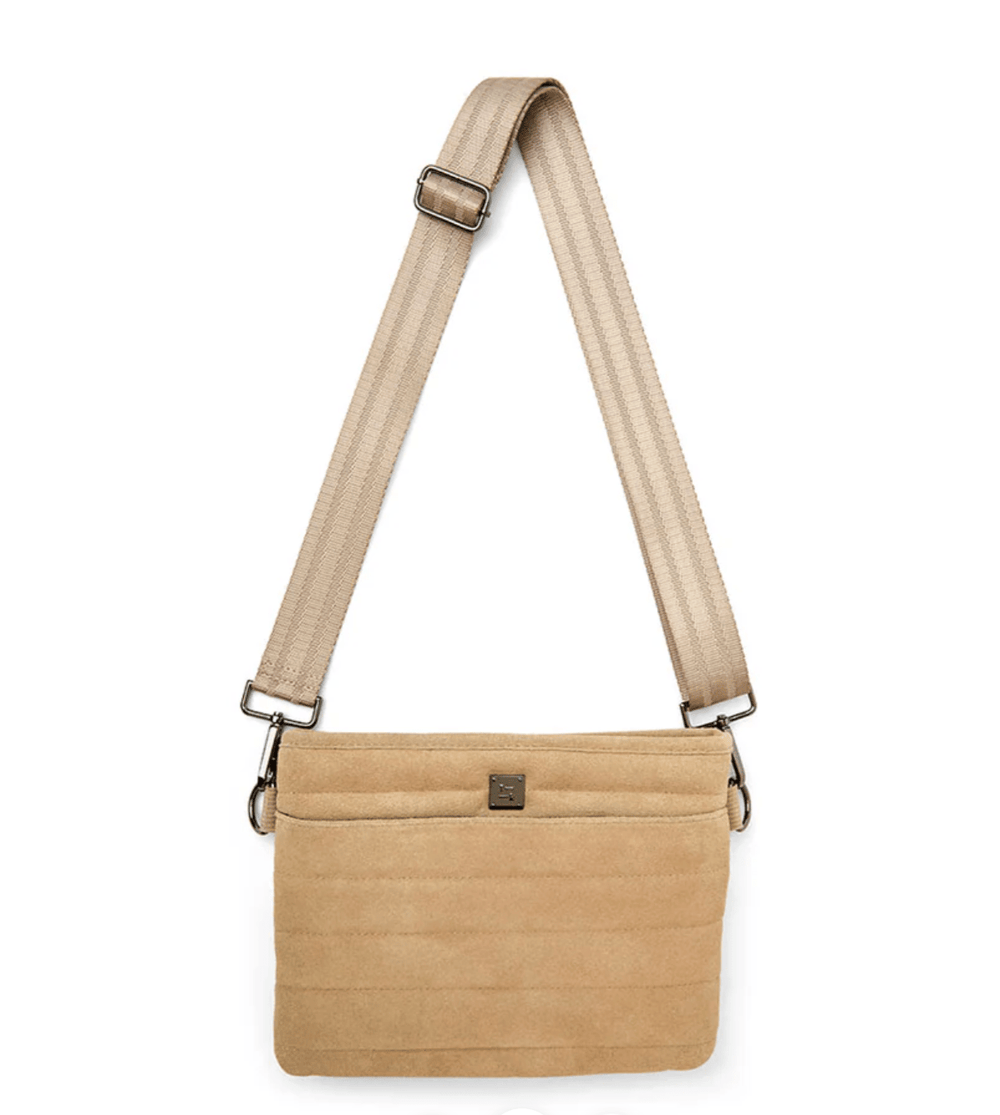 Think Roylin BUMBAG 2.0 STONE SUEDE CROSSBOCY Handbags | Shop now at Main & Taylor Shoes!