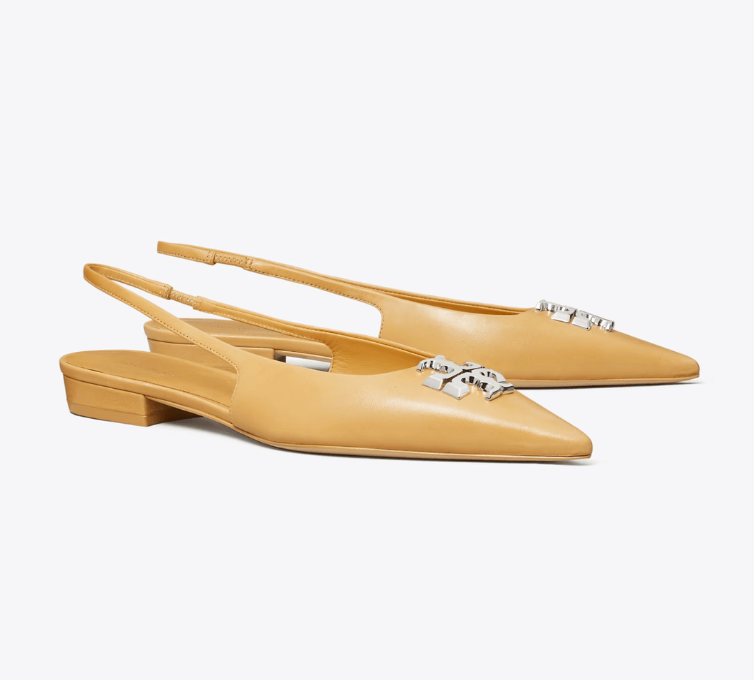 Tory Burch ELEANOR SLINGBACK HONEYCOMB TAN Shoes | Shop now at Main &amp; Taylor Shoes!