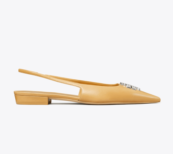Tory Burch ELEANOR SLINGBACK HONEYCOMB TAN Shoes | Shop now at Main &amp; Taylor Shoes!