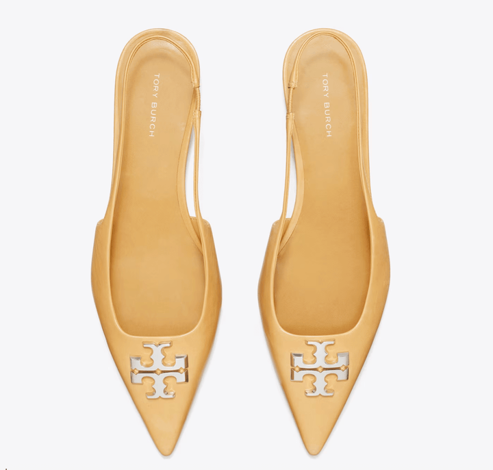 Tory Burch ELEANOR SLINGBACK HONEYCOMB TAN Shoes | Shop now at Main &amp; Taylor Shoes!