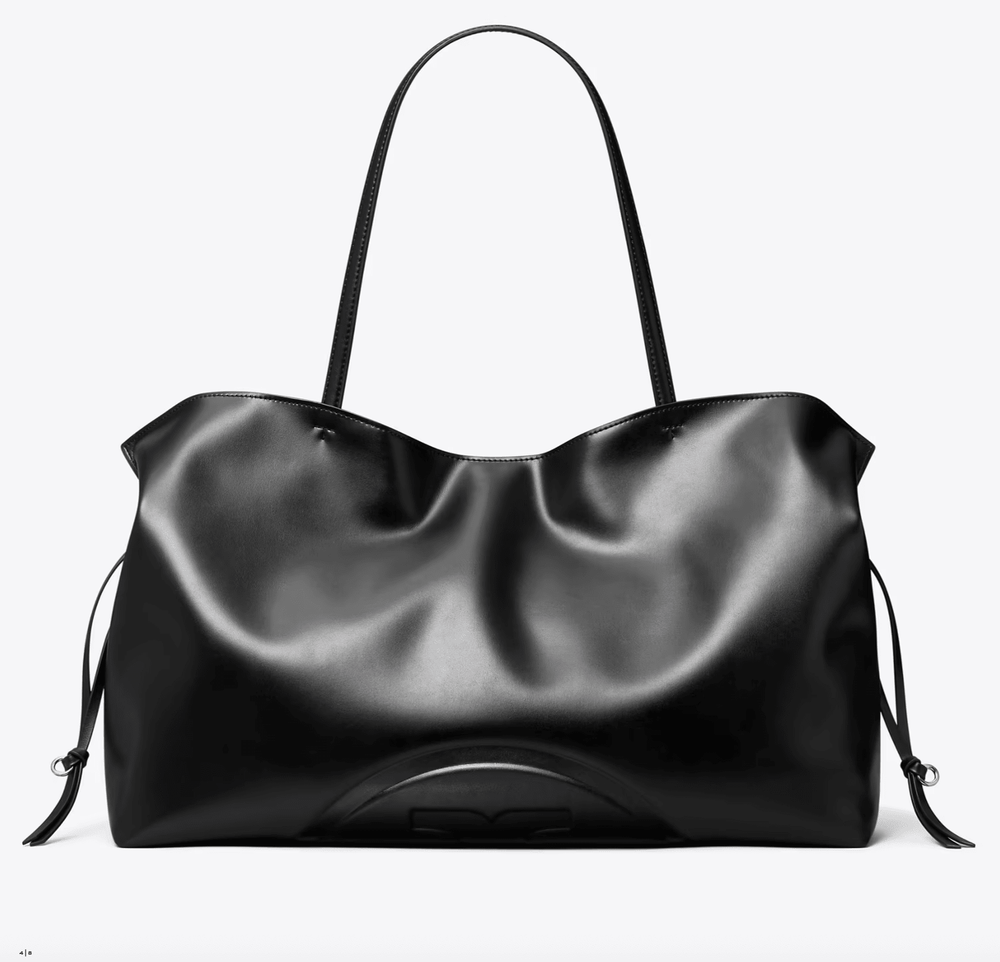 Tory Burch Handbag ELLA RECYCLED DRAWSTRING LARGE TOTE BLACK Handbags | Shop now at Main & Taylor Shoes!