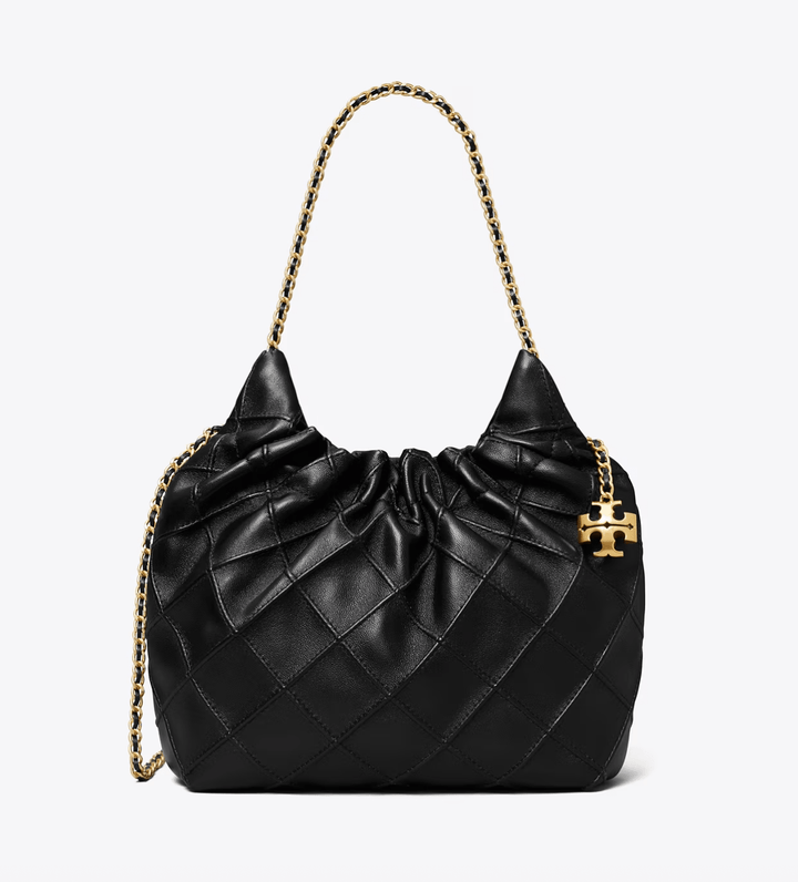 Tory Burch Handbag FLEMING MINI BUCKET BLACK BAG Handbags | Shop now at Main &amp; Taylor Shoes!