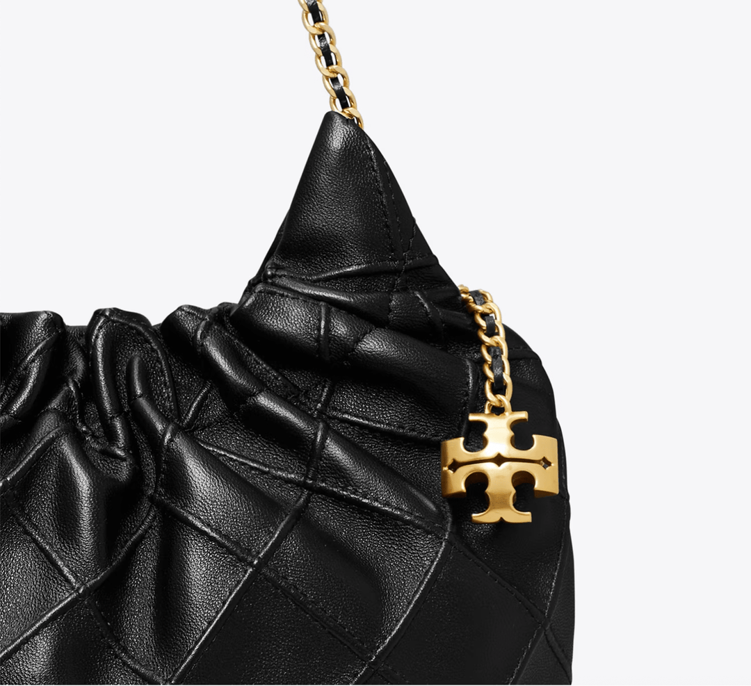 Tory Burch Handbag FLEMING MINI BUCKET BLACK BAG Handbags | Shop now at Main &amp; Taylor Shoes!