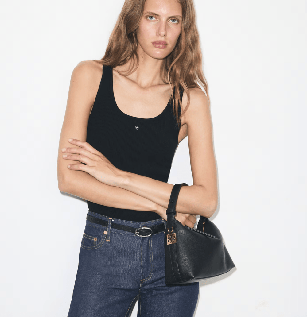 Tory Burch Handbag MELLOW SHOULDER BAG BLACK Handbags | Shop now at Main & Taylor Shoes!