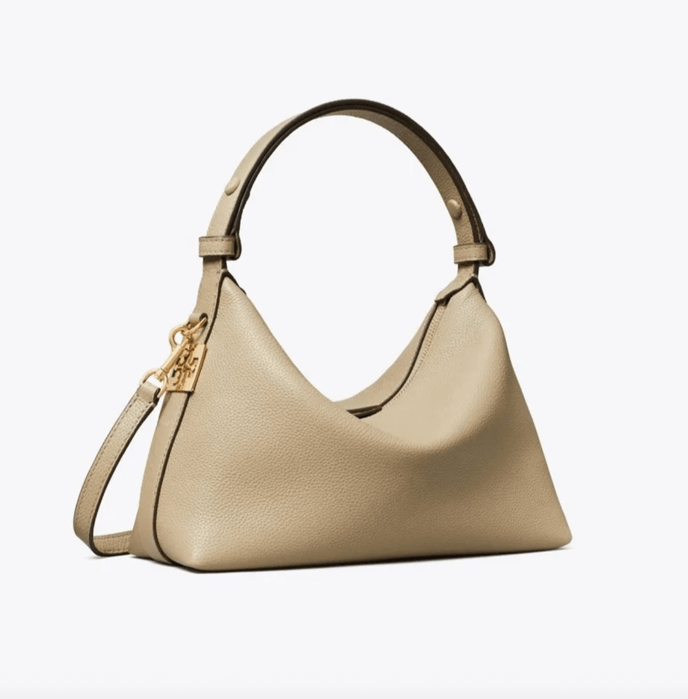Tory Burch Handbag MELLOW SHOULDER SOFT CEMENT Handbags | Shop now at Main & Taylor Shoes!