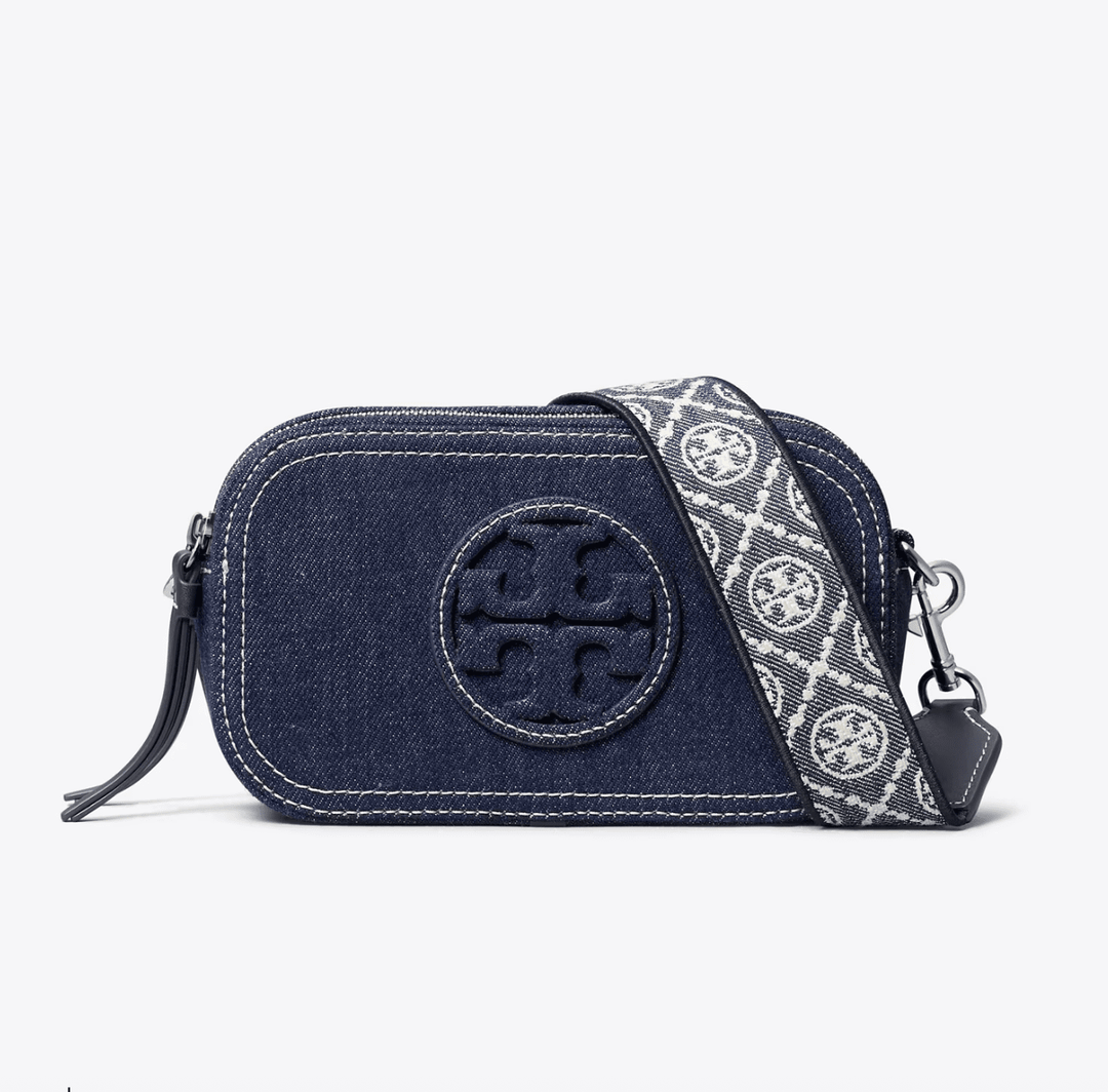 TORY BURCH HANDBAGS MILLER MINI CROSSBODY ROYAL NAVY DENIM Shoe