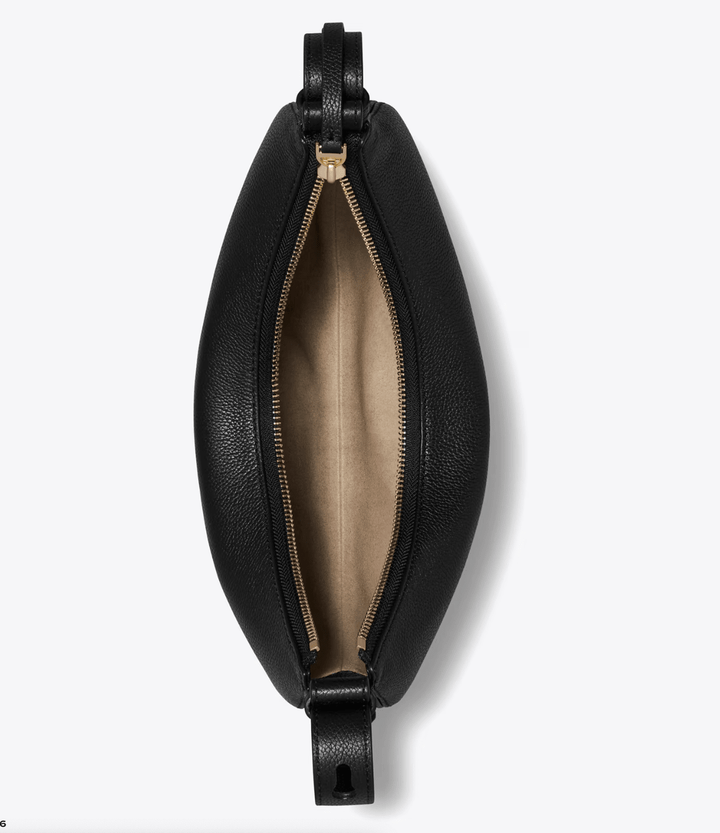 TORY BURCH HANDBAGS ROMY HALF MOON BAG BLACK HANDBAGS | Shop now at Main &amp; Taylor Shoes!