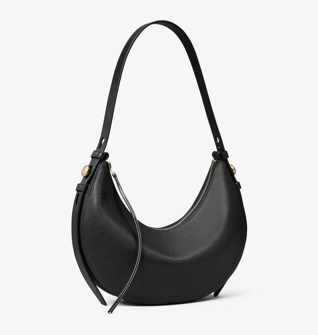 TORY BURCH HANDBAGS ROMY HALF MOON BAG BLACK HANDBAGS | Shop now at Main & Taylor Shoes!