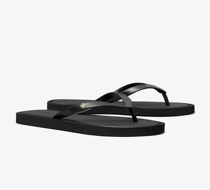 TORY BURCH KIRA PADDED FLIPFLOP BLACK SHOES | Shop now at Main &amp; Taylor Shoes!