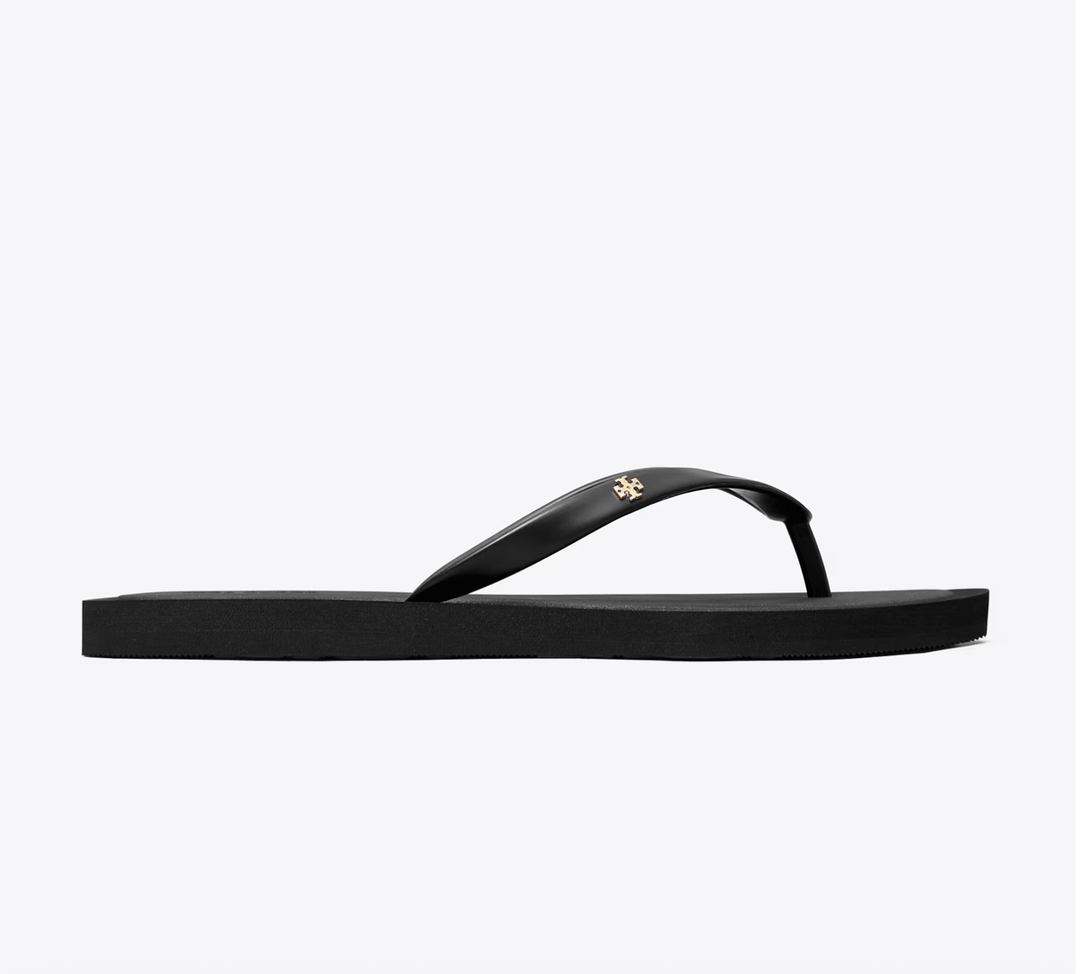 TORY BURCH KIRA PADDED FLIPFLOP BLACK SHOES | Shop now at Main &amp; Taylor Shoes!
