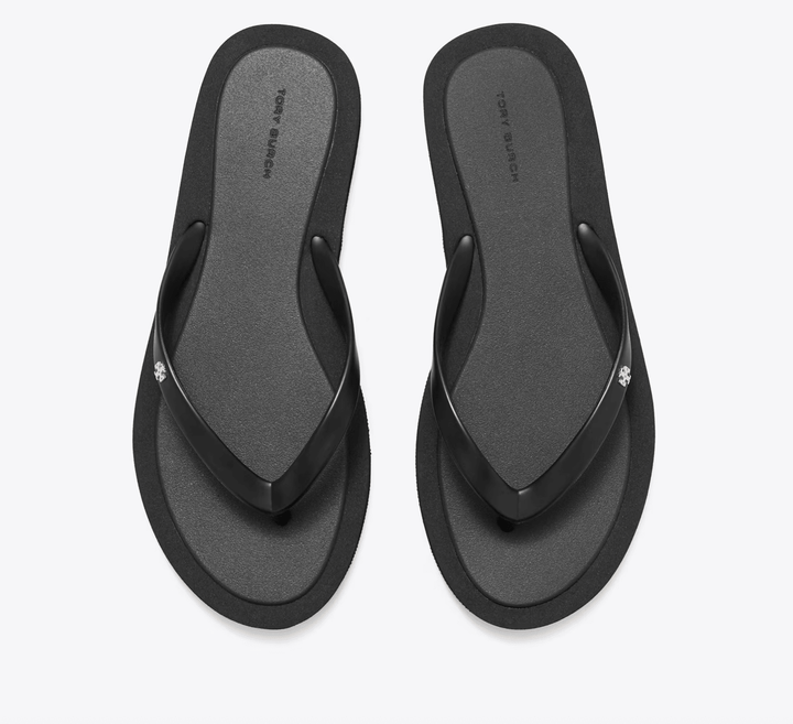 TORY BURCH KIRA PADDED FLIPFLOP BLACK SHOES | Shop now at Main &amp; Taylor Shoes!