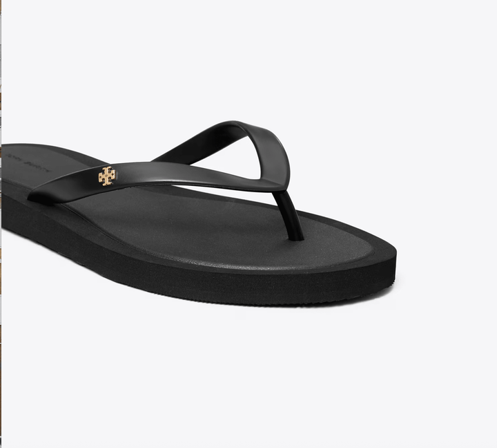 TORY BURCH KIRA PADDED FLIPFLOP BLACK SHOES | Shop now at Main &amp; Taylor Shoes!