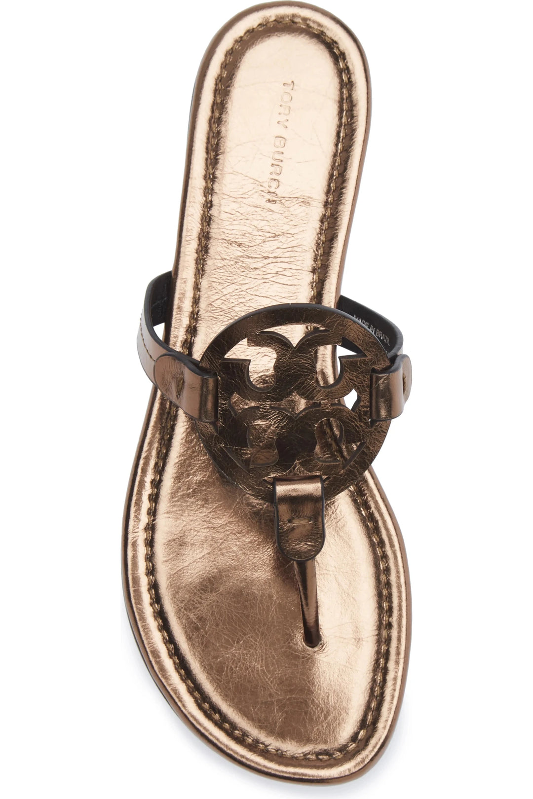 Tory Burch MILLER CLASSIC COPPER FREEZE SANDAL Shoes | Shop now at Main &amp; Taylor Shoes!