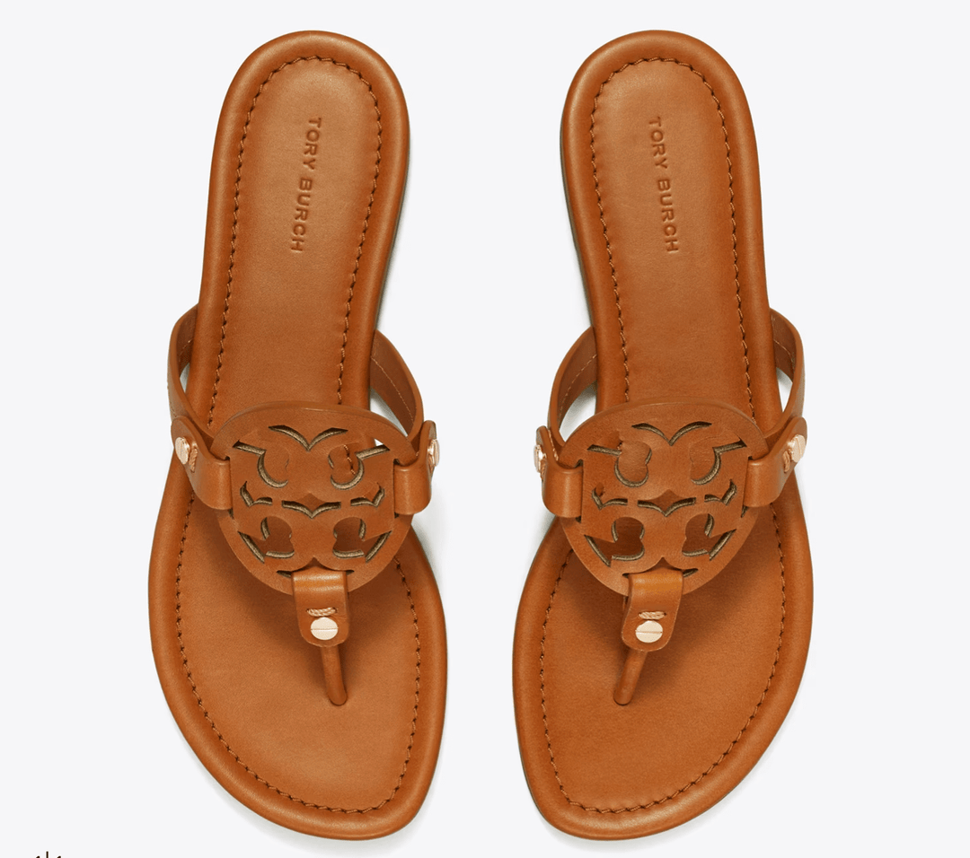 Tory Burch MILLER CLASSIC SANDAL VINTAGE VACHETTA Shoes | Shop now at Main &amp; Taylor Shoes!