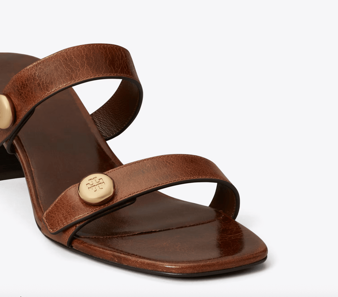 Tory Burch ROMY CITY SANDALS MILK CHOCOLATE Shoes | Shop now at Main &amp; Taylor Shoes!