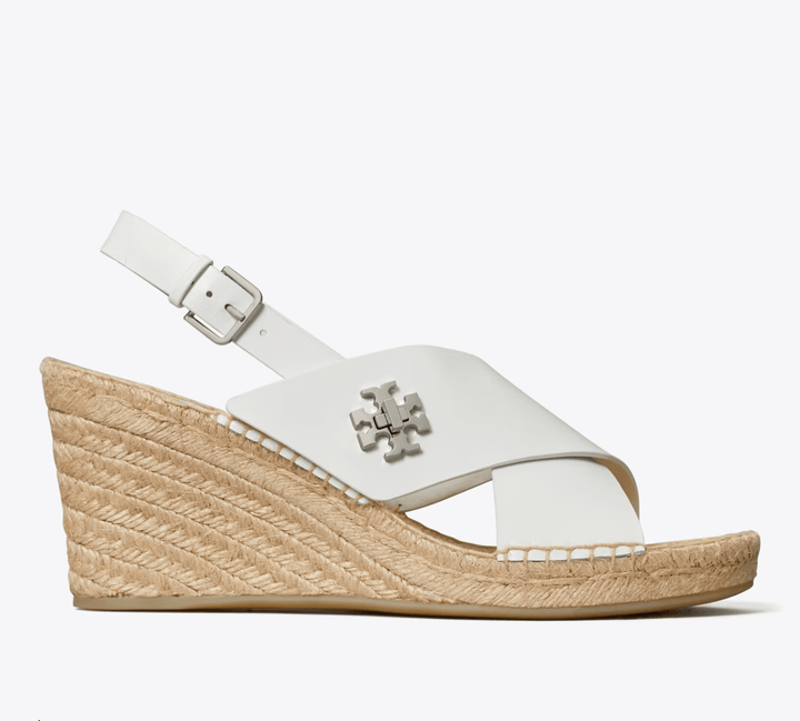 Tory Burch TURNLOCK WEDGE WHITE Shoes | Shop now at Main &amp; Taylor Shoes!