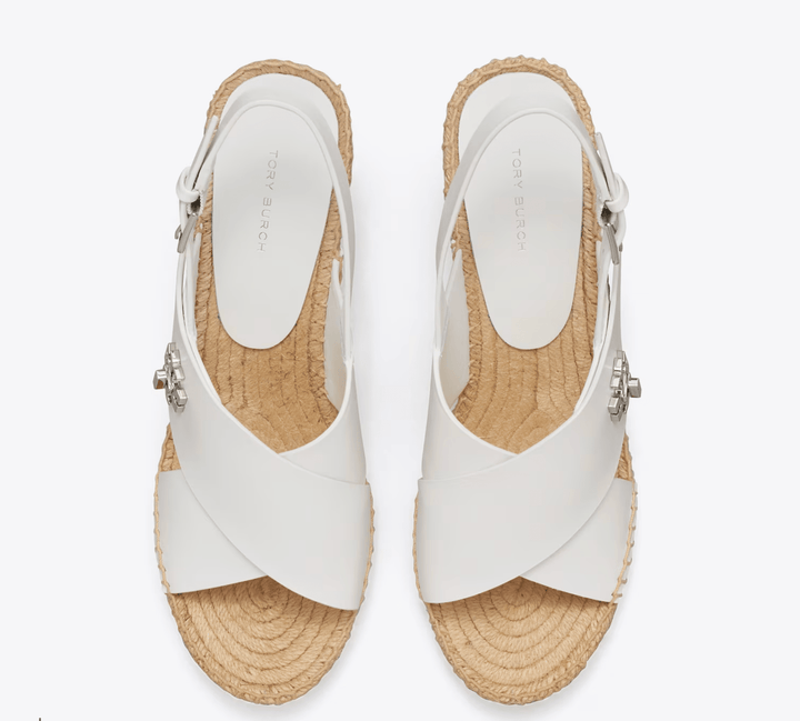 Tory Burch TURNLOCK WEDGE WHITE Shoes | Shop now at Main &amp; Taylor Shoes!
