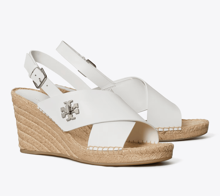 Tory Burch TURNLOCK WEDGE WHITE Shoes | Shop now at Main &amp; Taylor Shoes!
