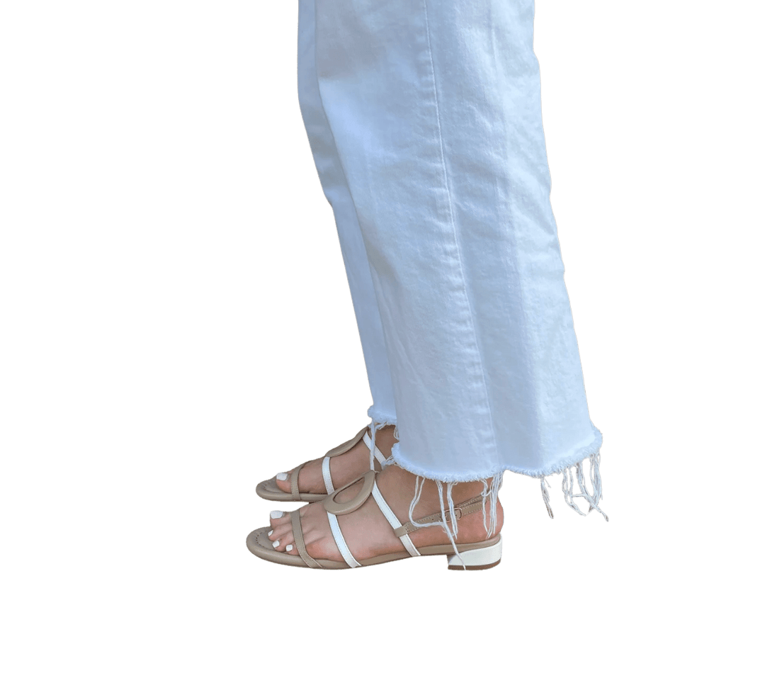 VANELI BENNY ECRU/TAUPE NAPPA SANDAL SHOES | Shop now at Main &amp; Taylor Shoes!