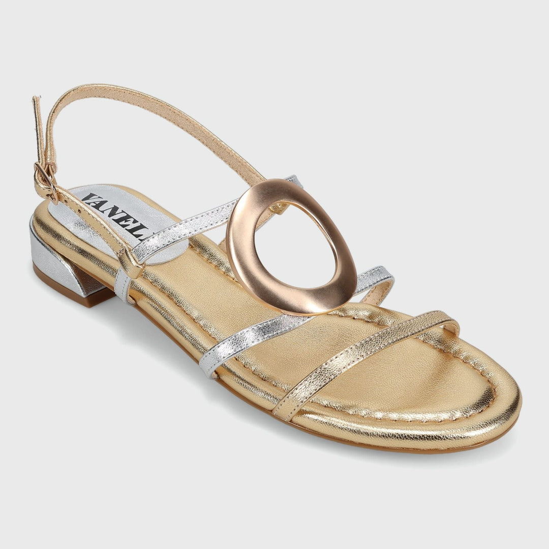 VANELI BENNY GOLD METALLIC COMBO SANDAL Shoes | Shop now at Main & Taylor Shoes!