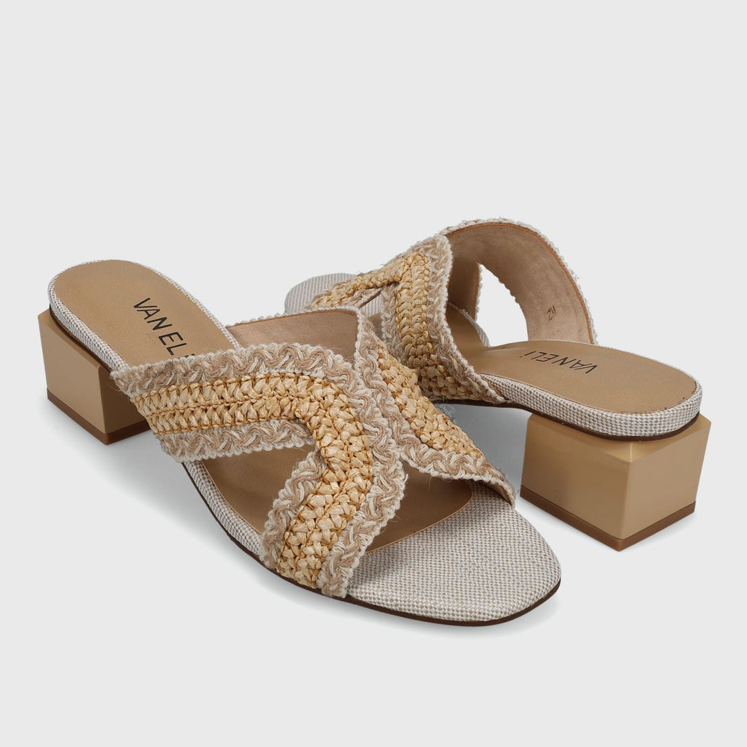 VANELI CYNDIA CREAM/BEIGE RAFFIA SLIDE Shoes | Shop now at Main & Taylor Shoes!