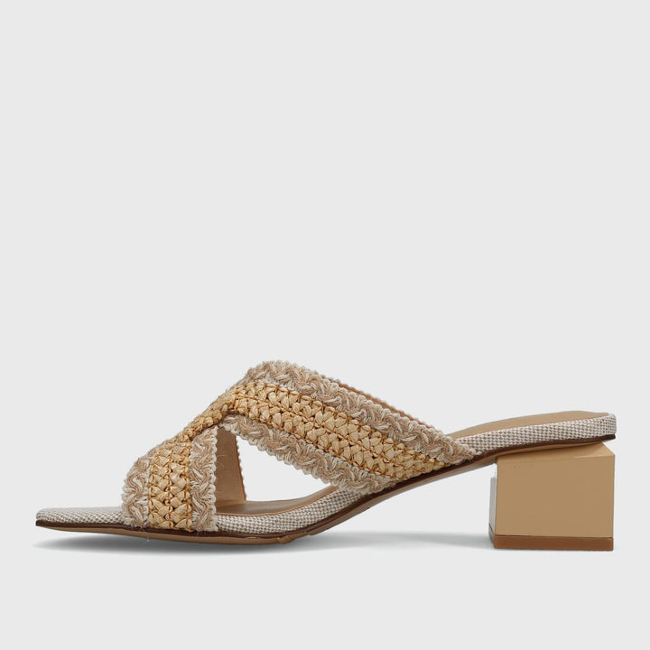 VANELI CYNDIA CREAM/BEIGE RAFFIA SLIDE Shoes | Shop now at Main &amp; Taylor Shoes!
