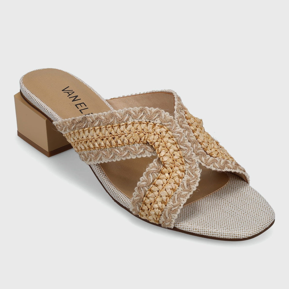VANELI CYNDIA CREAM/BEIGE RAFFIA SLIDE Shoes | Shop now at Main & Taylor Shoes!