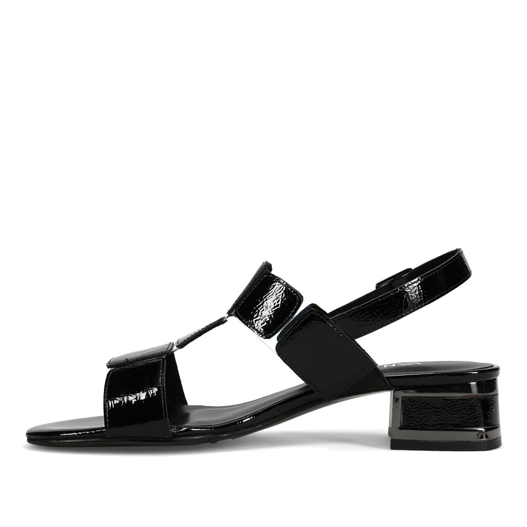 VANELI HATTY BLACK PATENT SANDAL SHOES | Shop now at Main &amp; Taylor Shoes!