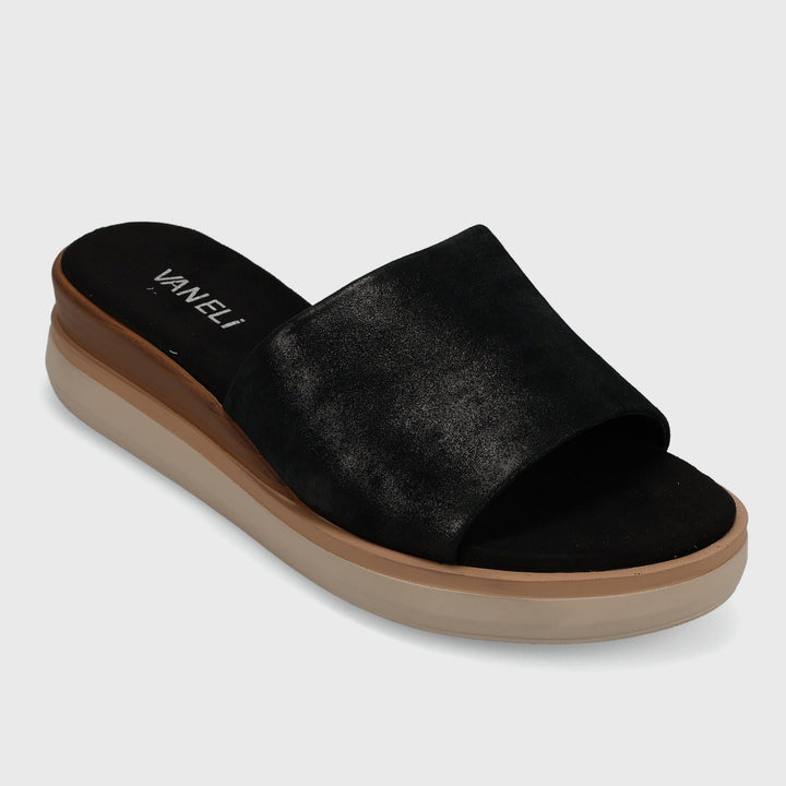 VANELI HONNA BLACK SLIDE SHOES | Shop now at Main &amp; Taylor Shoes!