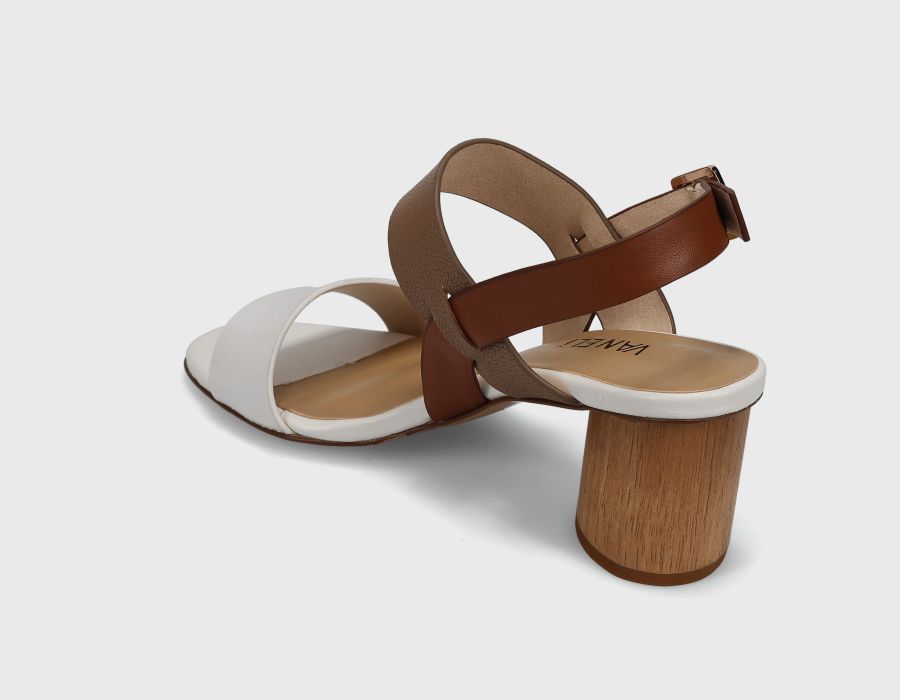 VANELI LORIAN WHITE/BROWN COMBO HEEL Shoes | Shop now at Main &amp; Taylor Shoes!