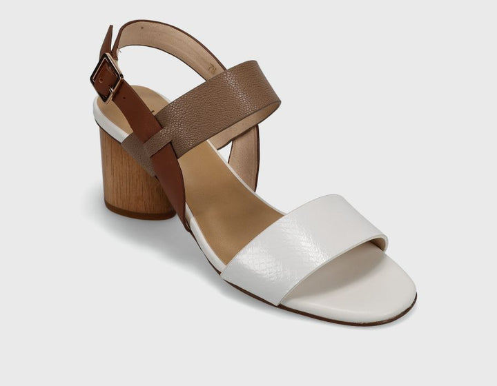 VANELI LORIAN WHITE/BROWN COMBO HEEL Shoes | Shop now at Main &amp; Taylor Shoes!