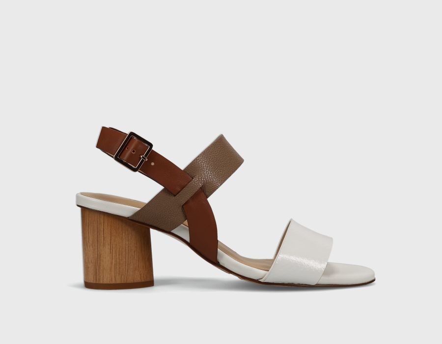 VANELI LORIAN WHITE/BROWN COMBO HEEL Shoes | Shop now at Main &amp; Taylor Shoes!