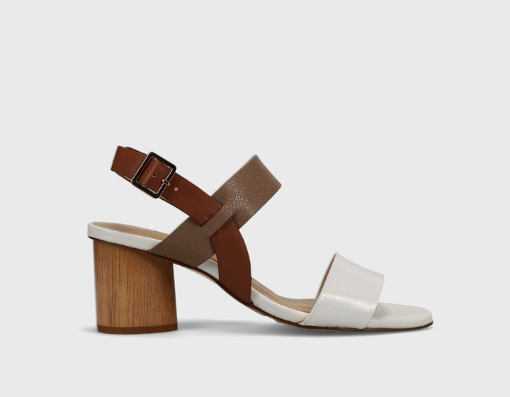 VANELI LORIAN WHITE/BROWN COMBO HEEL Shoes | Shop now at Main &amp; Taylor Shoes!