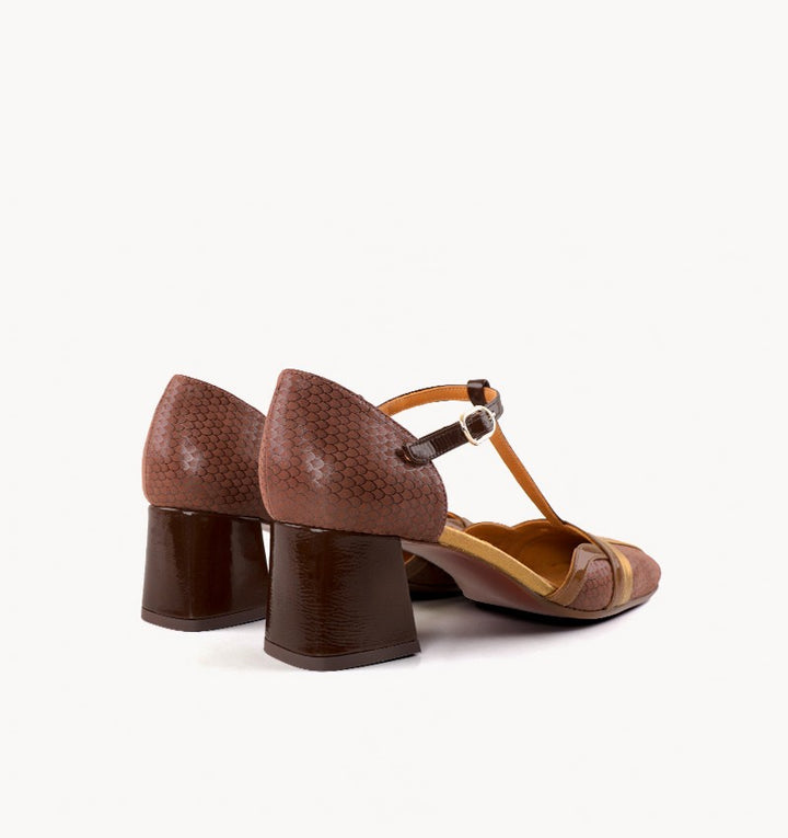 VOLAI BROWN/BRONZE HEEL