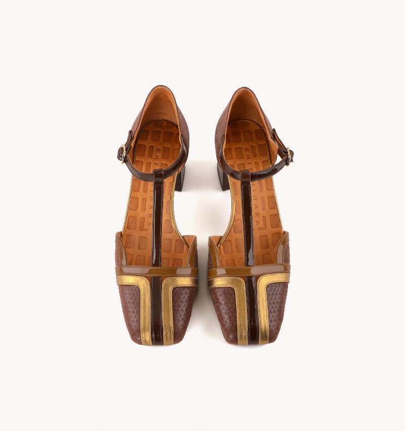 VOLAI BROWN/BRONZE HEEL