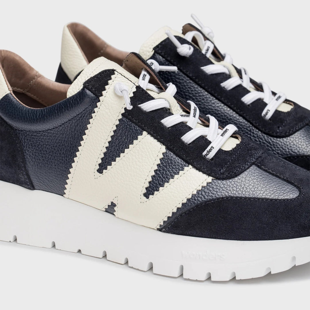 Wonders A-2476 BLACK/MILK SNEAKER Shoes | Shop now at Main &amp; Taylor Shoes!