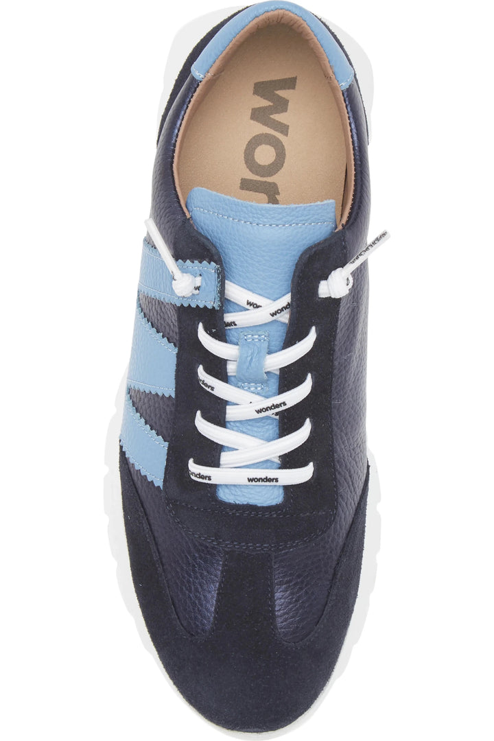 Wonders A - 2476 BLUE COMBO SNEAKER Shoes | Shop now at Main &amp; Taylor Shoes!