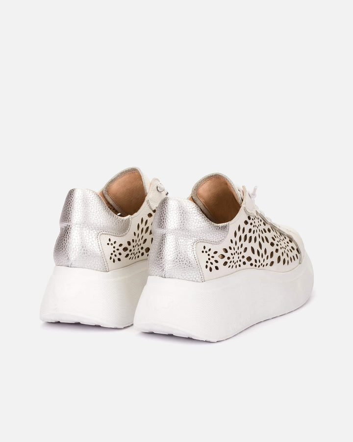 WONDERS A - 3641 OFF WHITE/PLATA SNEAKER SHOES | Shop now at Main &amp; Taylor Shoes!
