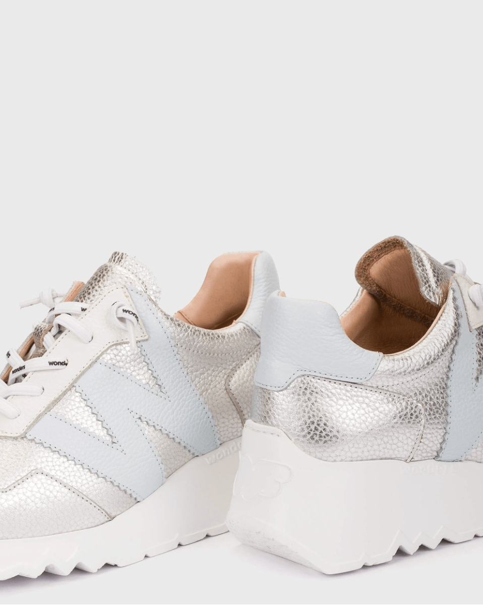 Wonders E - 6770 PLATA/OFF WHITE SNEAKER Shoes | Shop now at Main &amp; Taylor Shoes!