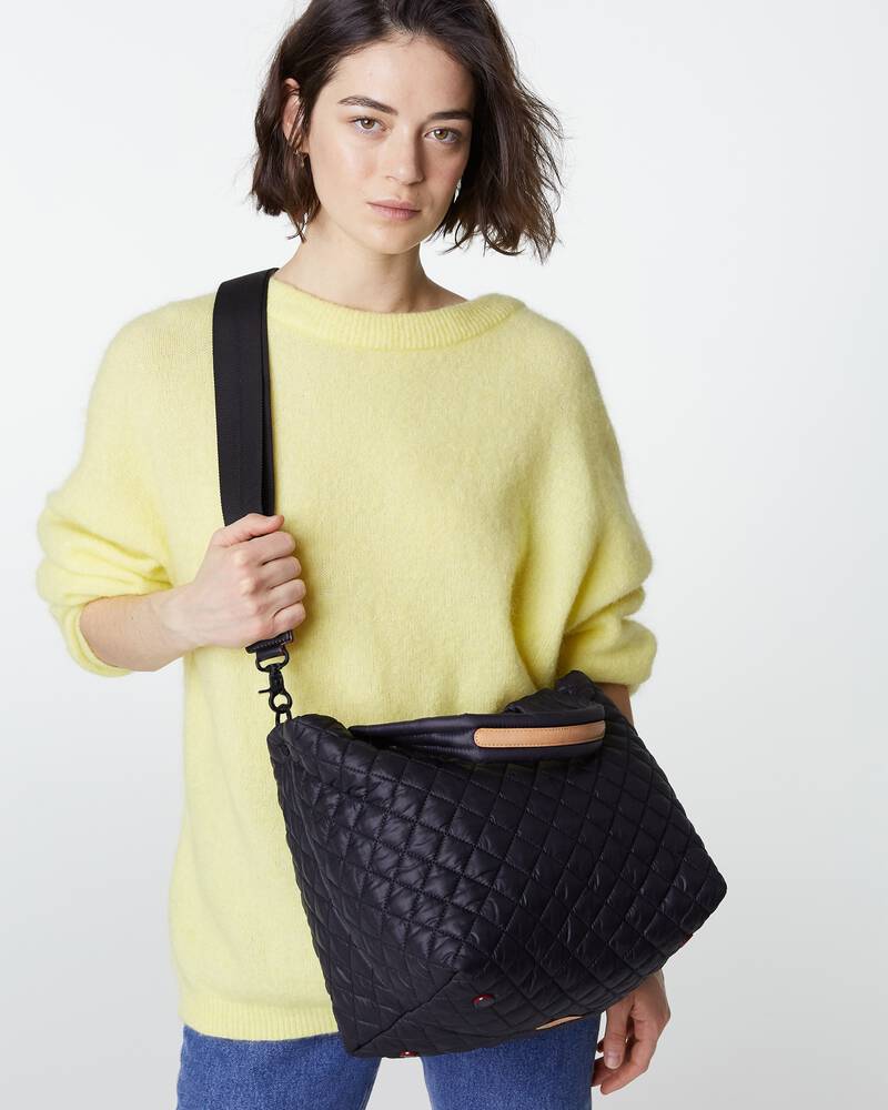 MZ Wallace METRO SMALL TOTE DELUXE BLACK HANDBAGS | Shop now at Main &amp; Taylor Shoes!
